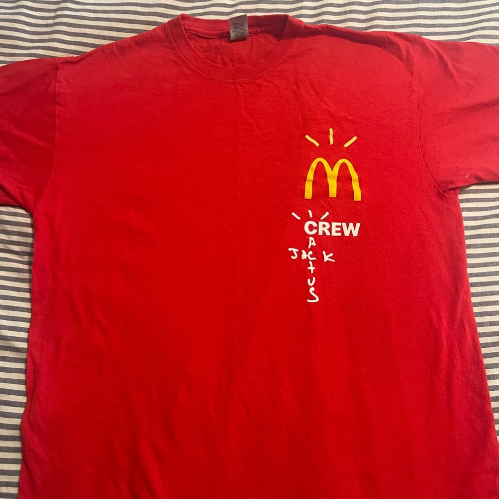 Travis Scott McDonald’s tshirt. Brand new. Never worn. Men’s L. Seems smaller.